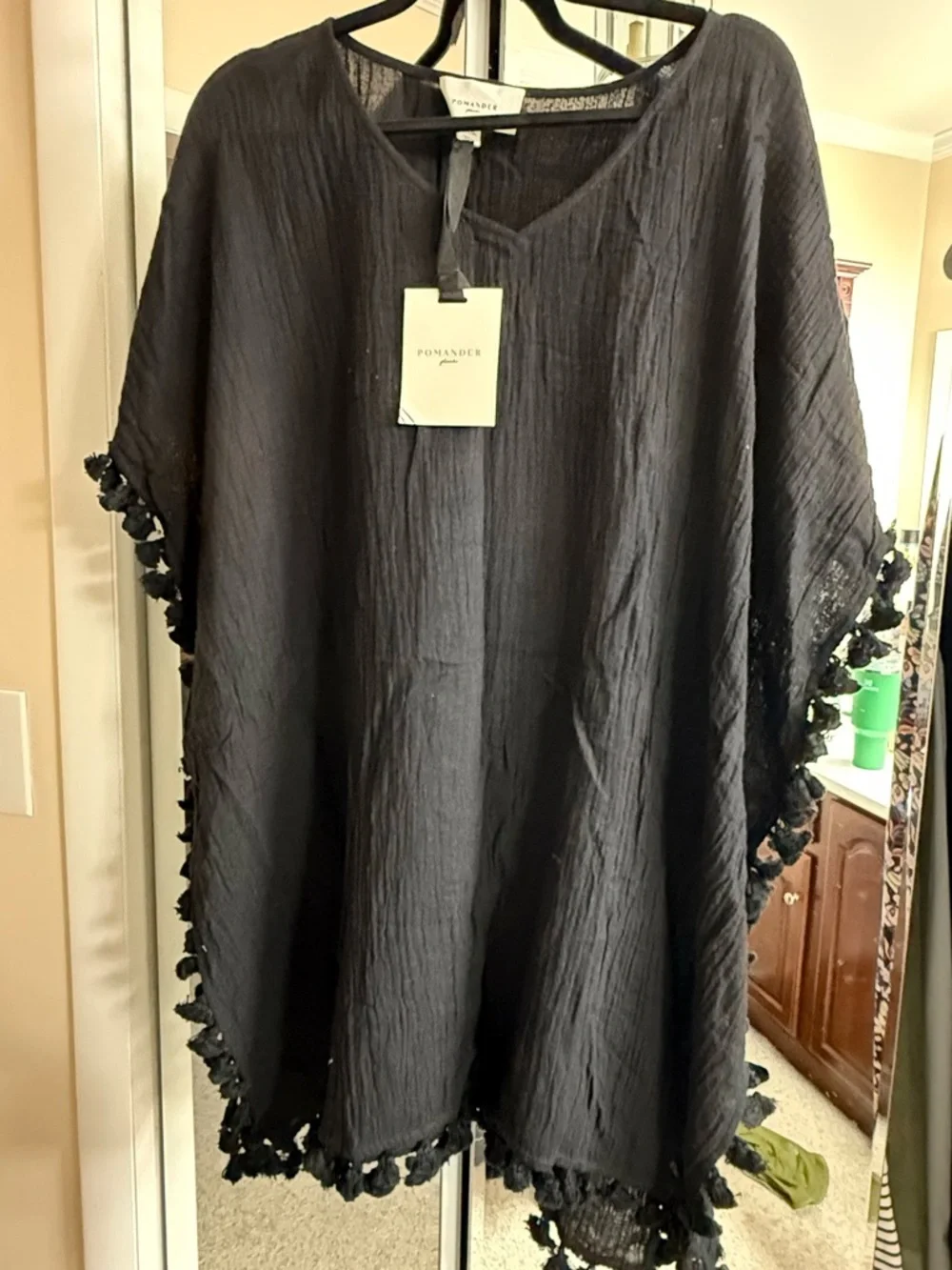 NWT Tuckernuck Pomander Black Tassel-Trim Tunic / Coverup - Picture 1 of 8